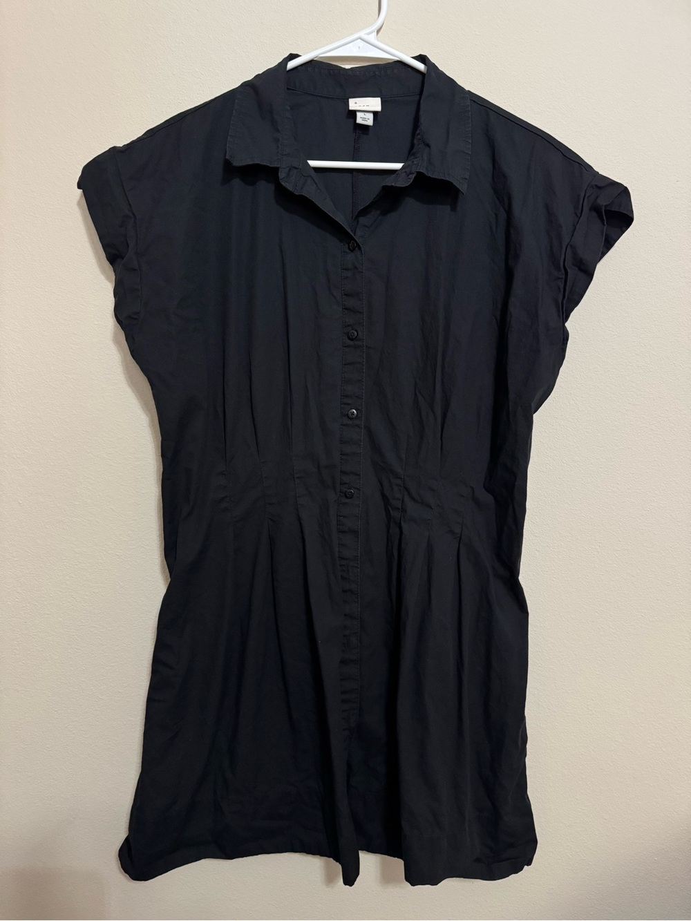 a new day Black Button-Front Long Shirt Dress